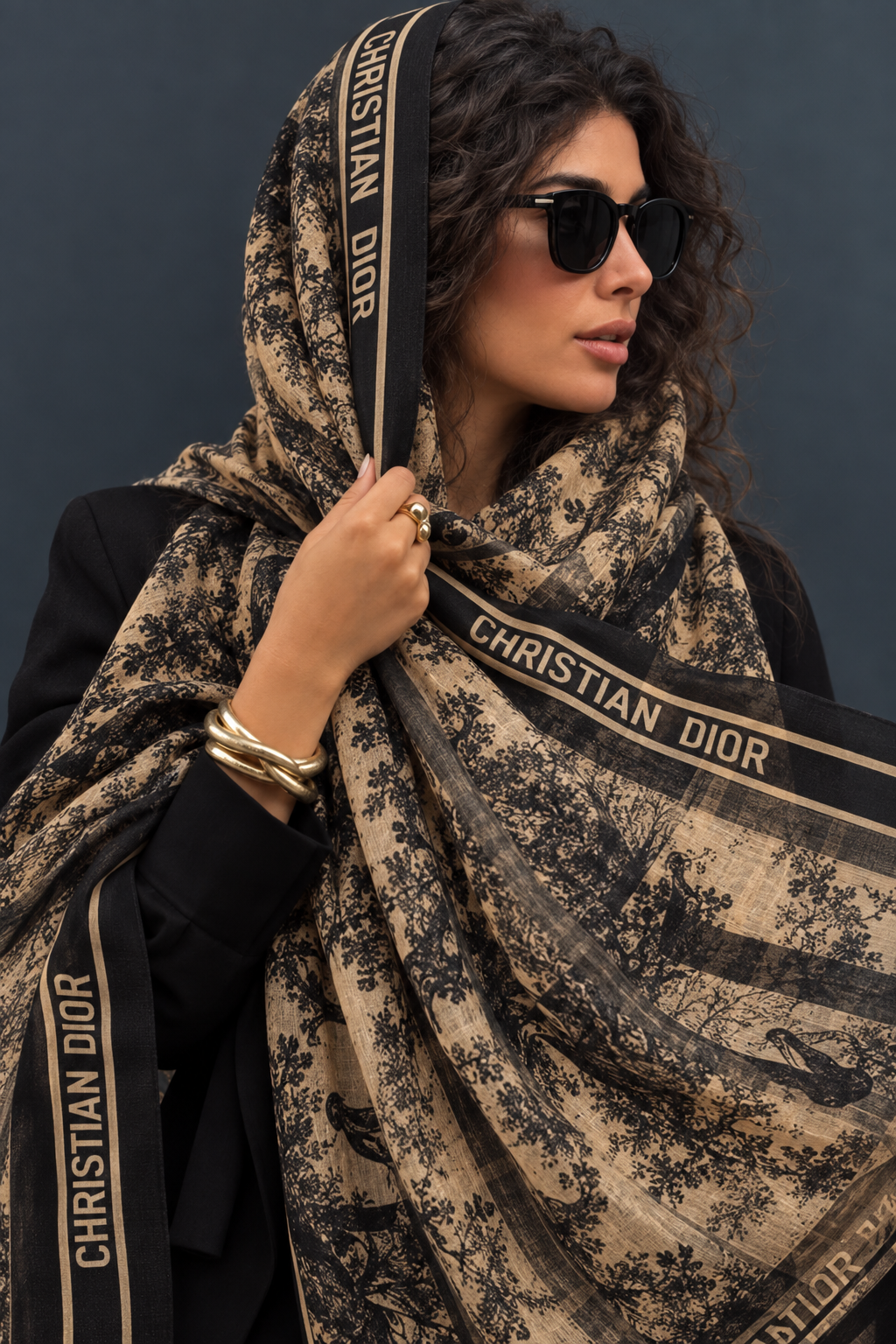 شال اورجینال ابریشم برند CHIRISTIAN DIOR